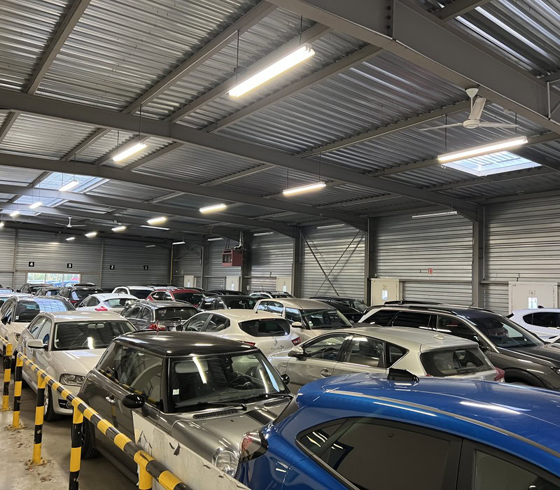 Indoor car park + shuttle service